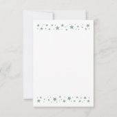 セージ緑の森の星ベビーシャワー サンキューカード (裏面)