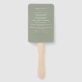 セージ緑の植物の素朴エレガントモダン ハンドファン (裏面)