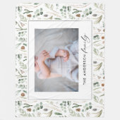 セージ緑の植物エレガント科モダンの写真 フリースブランケット (正面)