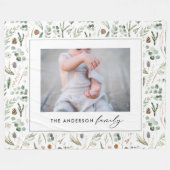 セージ緑の植物エレガント科モダンの写真 フリースブランケット (正面(横))