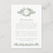 セージ緑の植物リース結婚の追加情報 エンクロージャーカード (正面)