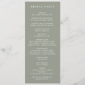 セージ緑の植物優雅な結婚式 プログラム (裏面)