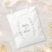 セージ緑の植物好み、結婚披露宴 フェイバーバッグ (クリップ留めされた状態)