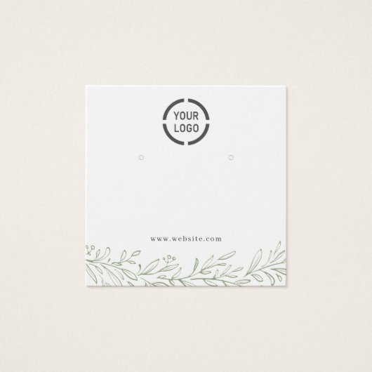 セージ緑の植物性カスタムのロゴのイヤリングディスプレイ (正面)