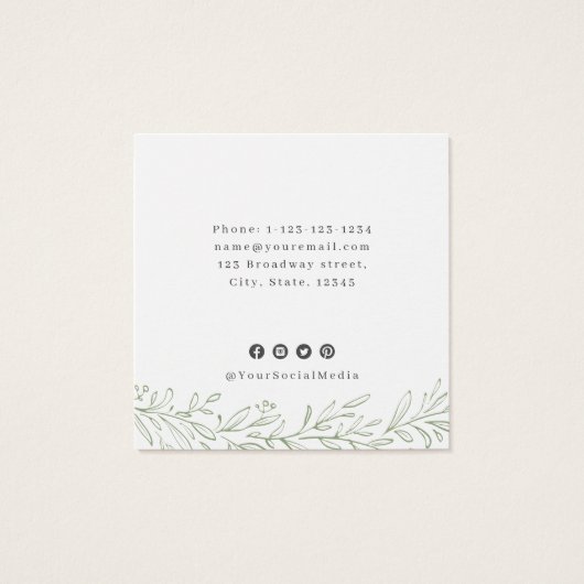 セージ緑の植物性カスタムのロゴのイヤリングディスプレイ (裏面)