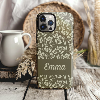 セージ緑の植物手描き花 Case-Mate iPhone 14ケース