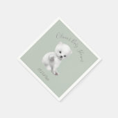 セージ緑の極性クマ赤ちゃんシャワーナプキン スタンダードカクテルナプキン (角)