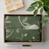 セージ緑の水の色の牡丹のフローラの分離 薄葉紙 (ギフト)