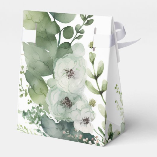 セージ緑の水の色の牡丹結婚の フェイバーボックス (裏面サイド)