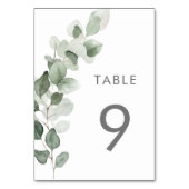 セージ緑の水の色の葉披露宴 テーブルナンバー (裏面)