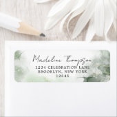 セージ緑の水の色スプラッシュスクリプト差出人住所 ラベル (インサイチュ)
