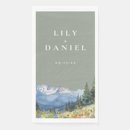 セージ緑の水の色マウンテンワイルドフラワー結婚ズ (正面)