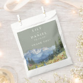 セージ緑の水の色マウンテンワイルドフラワー結婚ズ フェイバーバッグ (クリップ留めされた状態)