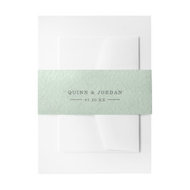 セージ緑の水パーソナライズされた色結婚の 招待状ベリーバンド