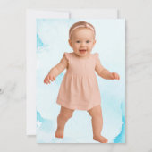 セージ緑の水中シーシェルフォト誕生日 招待状 (裏面)