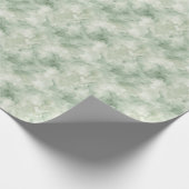 セージ緑の水彩パターン ラッピングペーパー (角)