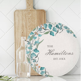 セージ緑の水彩ワイルドフラワーの設立 カッティングボード