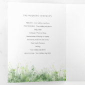 セージ緑の水色の緑のリース結婚ズ 三つ折りプログラム (内部最初)