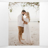 セージ緑の水色の緑のリース結婚ズ 三つ折りプログラム (内部中)