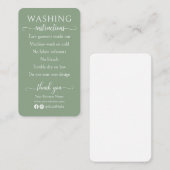 セージ緑の洗濯指示服気に品 名刺 (正面/裏面)