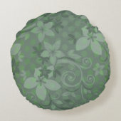 セージ緑の渦 ラウンドクッション (裏面)