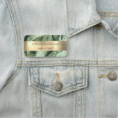 セージ緑の瑪瑙ゴールドフォイル名タグ 名札 (インサイチュ)