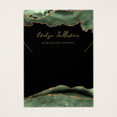 セージ緑の瑪瑙ネックレス表示カード (正面)