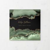 セージ緑の瑪瑙3折パンフレット 三つ折りカード (カバー)