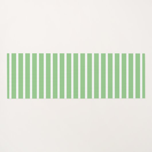 セージ緑の白いストライプ名前をカスタムするギフト ヨガマット (裏面(横))