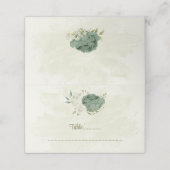 セージ緑の白い花の植物性結婚植物 プレイスカード (外部開封)