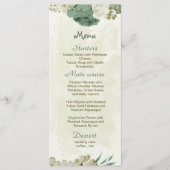 セージ緑の白い花の植物性結婚植物 メニュー (正面)