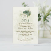 セージ緑の白い花結婚の詳細 エンクロージャーカード (スタンド正面)