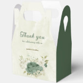 セージ緑の白結婚い花 フェイバーボックス (見開き)