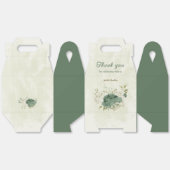 セージ緑の白結婚い花 フェイバーボックス (見開き)