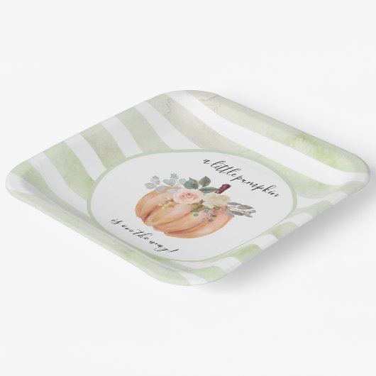 セージ緑の私たちの小さなカボチャは途中紙 ペーパープレート (傾斜あり)