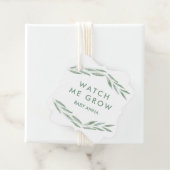 セージ緑の私の成長ラベル、ベビーシャワーを見る フェイバータグ (インサイチュ)