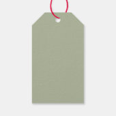 セージ緑の秋ラディバグ緑のベビーシャワー ギフトタグ (裏面)