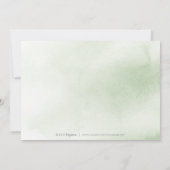 セージ緑の素朴なフローラ書の日付を保存 セーブザデート (裏面)