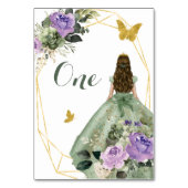 セージ緑の紫クインセアニラ表番号 テーブルナンバー (裏面)