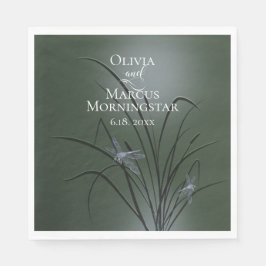 セージ緑の紫トンボ スタンダードランチョンナプキン