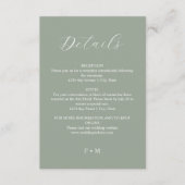 セージ緑の結婚書道のエンクロージャカード エンクロージャーカード (正面)