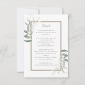 セージ緑の結婚詳細エンクロージャカード 出欠カード (正面)