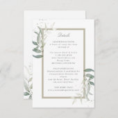 セージ緑の結婚詳細エンクロージャカード 出欠カード (正面/裏面)