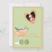 セージ緑の縁と結婚のブライダルシャワーの写真 招待状 (裏面)