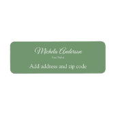 セージ緑の美容師アドレスの郵便番号を追加 ラベル (正面)