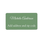 セージ緑の美容師アドレスの郵便番号を追加 ラベル (正面)