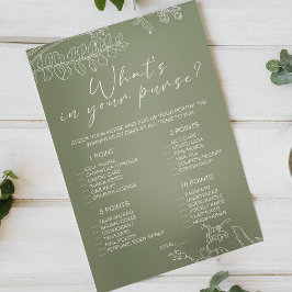 セージ緑の花ゲーム財布の中のwhats チラシ