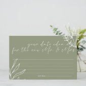 セージ緑の花デート夜アイディアシャワーゲーム 便箋 (スタンド正面)