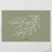 セージ緑の花デート夜アイディアシャワーゲーム 便箋 (裏面)