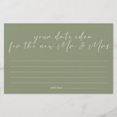 セージ緑の花デート夜アイディアシャワーゲーム 便箋 (正面)